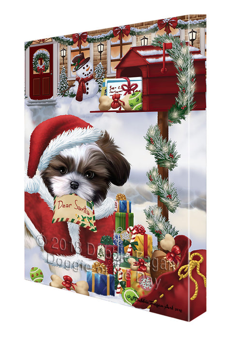 Shih Tzu Dog Dear Santa Letter Christmas Holiday Mailbox Canvas Print Wall Art Décor CVS103220