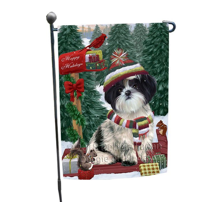Merry Christmas Woodland Sled Shih Tzu Dog Garden Flag GFLG55331