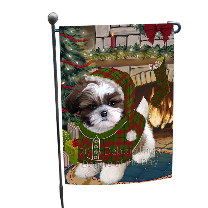 The Stocking was Hung Shih Tzu Dog Garden Flag GFLG55911