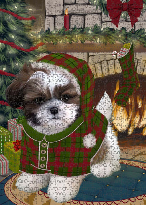 The Stocking was Hung Shih Tzu Dog Puzzle with Photo Tin PUZL90676