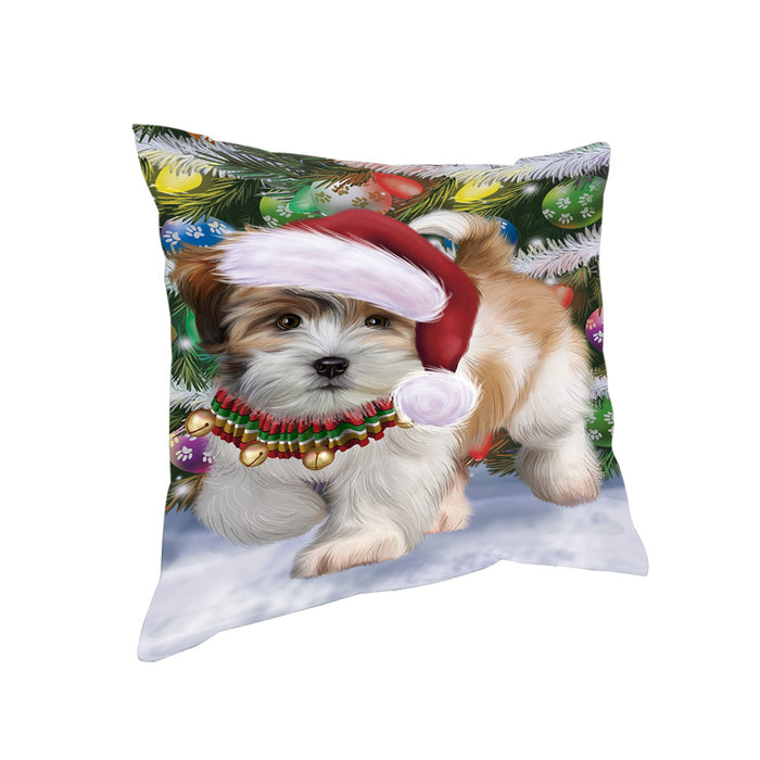 Trotting in the Snow Shih Tzu Dog Pillow PIL80972