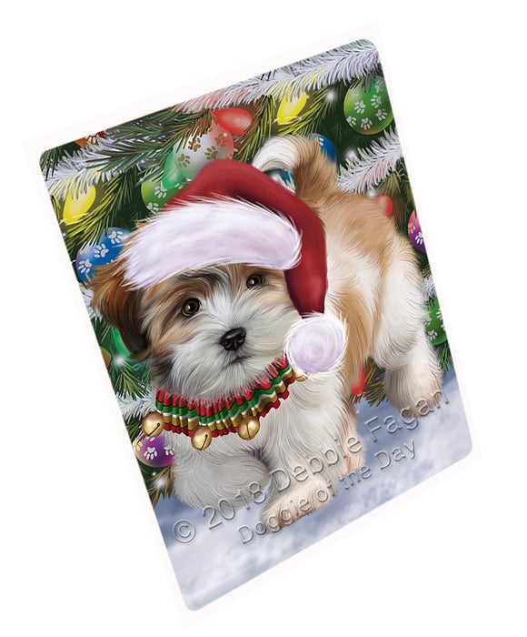 Trotting in the Snow Shih Tzu Dog Large Refrigerator / Dishwasher Magnet RMAG102288