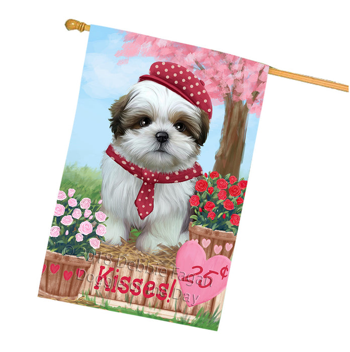 Rosie 25 Cent Kisses Shih Tzu Dog House Flag FLG56719