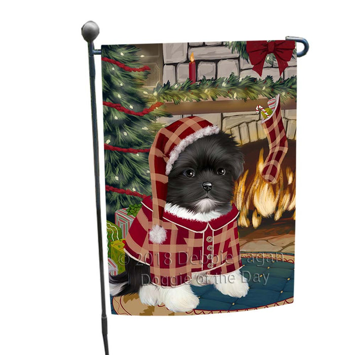 The Stocking was Hung Shih Tzu Dog Garden Flag GFLG55912