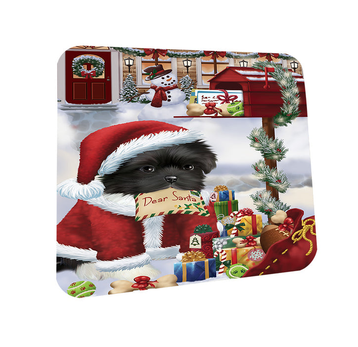 Shih Tzu Dog Dear Santa Letter Christmas Holiday Mailbox Coasters Set of 4 CST53889