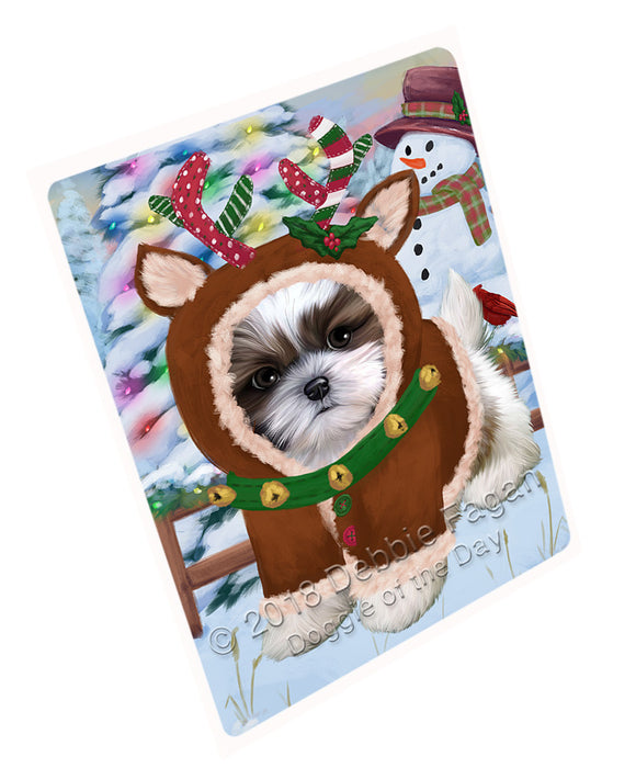Christmas Gingerbread House Candyfest Shih Tzu Dog Magnet MAG74796 (Small 5.5" x 4.25")