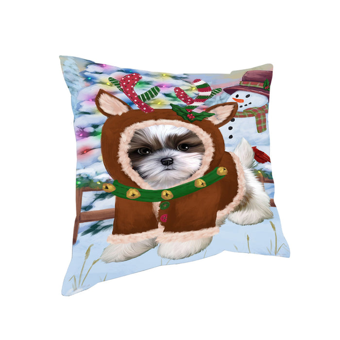 Christmas Gingerbread House Candyfest Shih Tzu Dog Pillow PIL80504