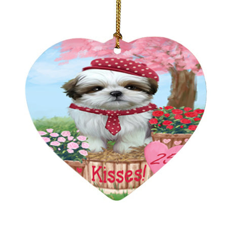 Rosie 25 Cent Kisses Shih Tzu Dog Heart Christmas Ornament HPOR56391