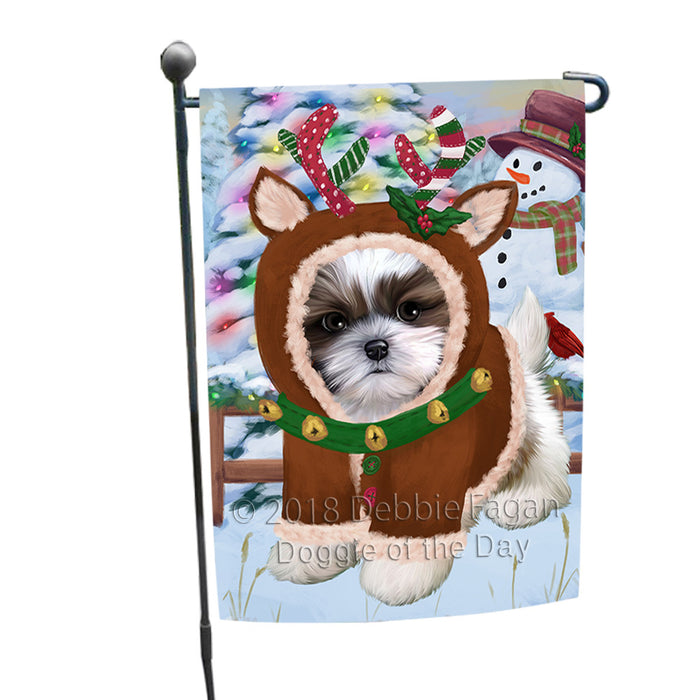 Christmas Gingerbread House Candyfest Shih Tzu Dog Garden Flag GFLG57181