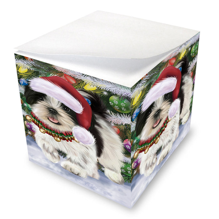 Trotting in the Snow Shih Tzu Dog Note Cube NOC54937