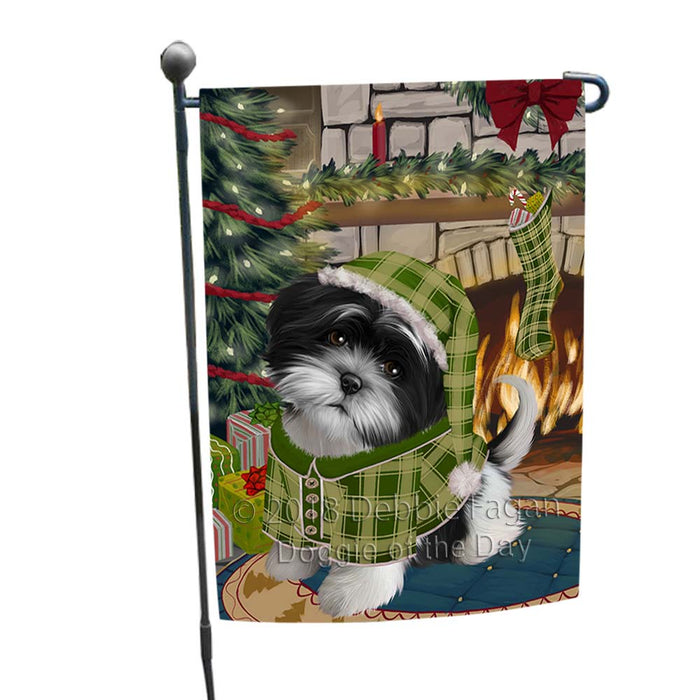 The Stocking was Hung Shih Tzu Dog Garden Flag GFLG55913