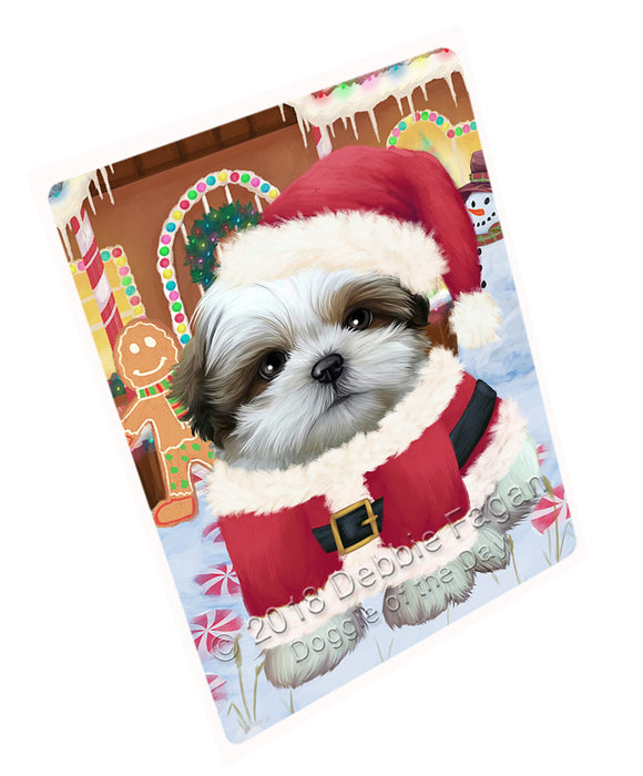 Christmas Gingerbread House Candyfest Shih Tzu Dog Magnet MAG74799 (Small 5.5" x 4.25")