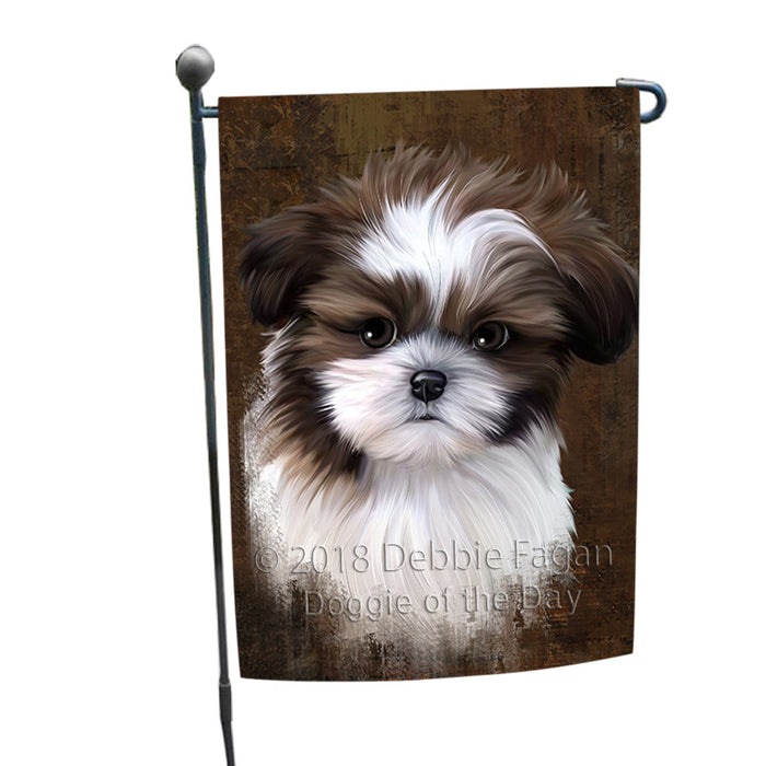 Rustic Shih Tzu Dog Garden Flag GFLG54543