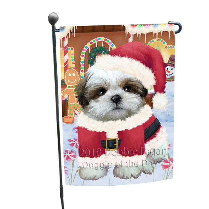Christmas Gingerbread House Candyfest Shih Tzu Dog Garden Flag GFLG57182