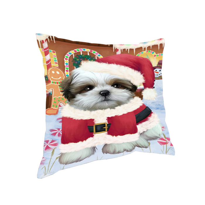 Christmas Gingerbread House Candyfest Shih Tzu Dog Pillow PIL80508