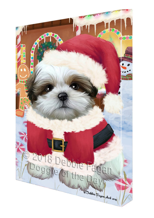 Christmas Gingerbread House Candyfest Shih Tzu Dog Canvas Print Wall Art Décor CVS131210