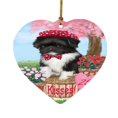 Rosie 25 Cent Kisses Shih Tzu Dog Heart Christmas Ornament HPOR56392