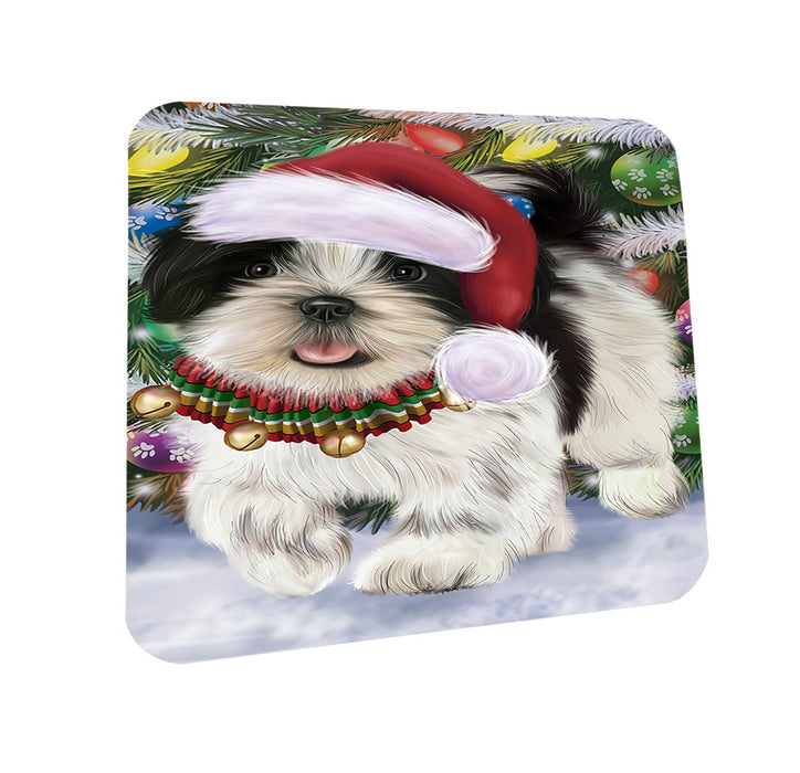 Trotting in the Snow Shih Tzu Dog Coasters Set of 4 CST56629