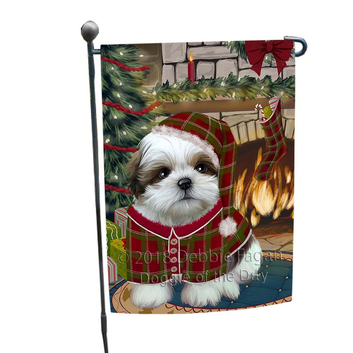 The Stocking was Hung Shih Tzu Dog Garden Flag GFLG55914