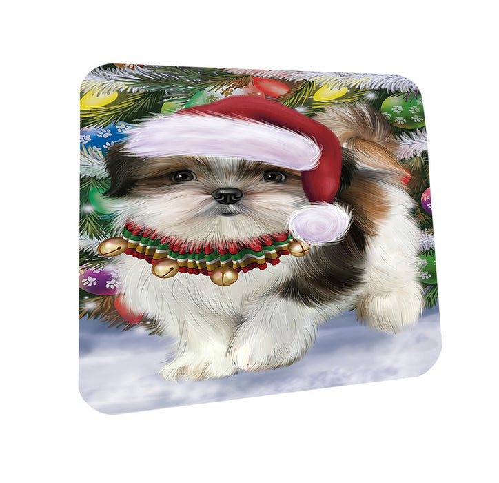 Trotting in the Snow Shih Tzu Dog Coasters Set of 4 CST56630