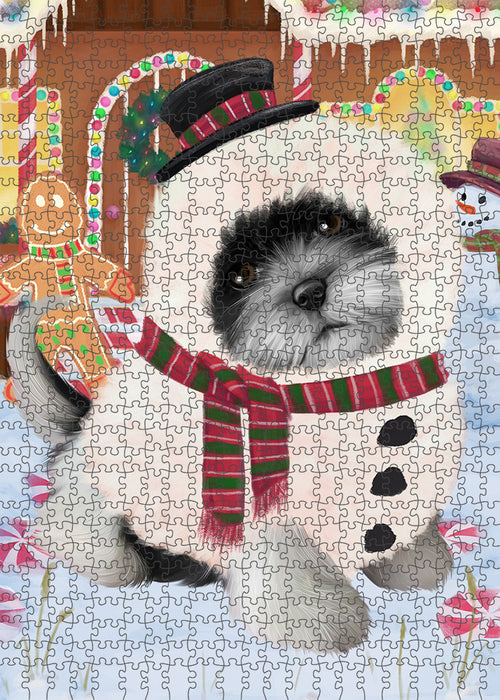 Christmas Gingerbread House Candyfest Shih Tzu Dog Puzzle  PUZL94420