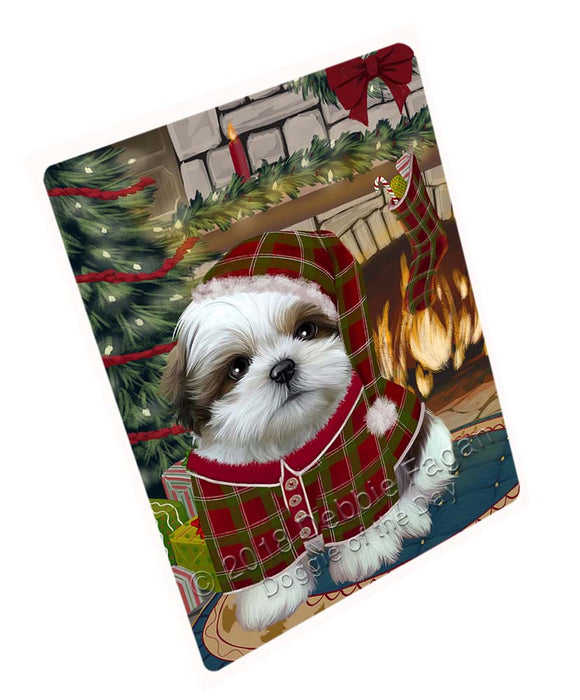 The Stocking was Hung Shih Tzu Dog Magnet MAG72000 (Small 5.5" x 4.25")