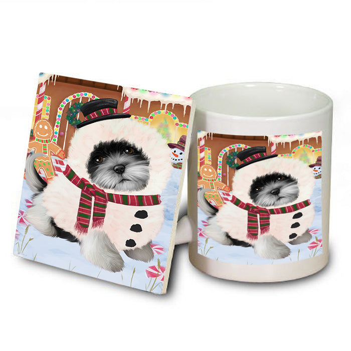 Christmas Gingerbread House Candyfest Shih Tzu Dog Mug and Coaster Set MUC56547