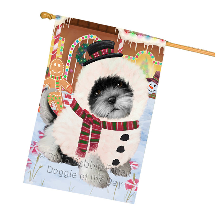 Christmas Gingerbread House Candyfest Shih Tzu Dog House Flag FLG57239