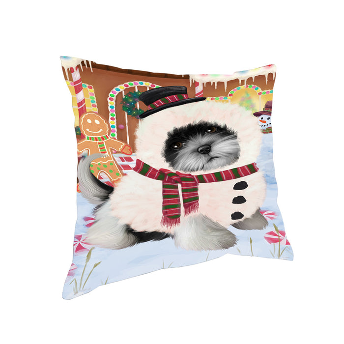 Christmas Gingerbread House Candyfest Shih Tzu Dog Pillow PIL80512