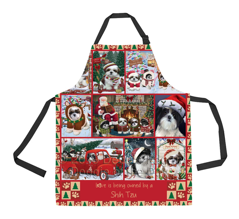 Love is Being Owned Christmas Shih Tzu Dogs Apron