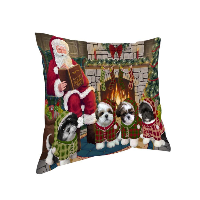 Christmas Cozy Holiday Tails Shih Tzus Dog Pillow PIL70488