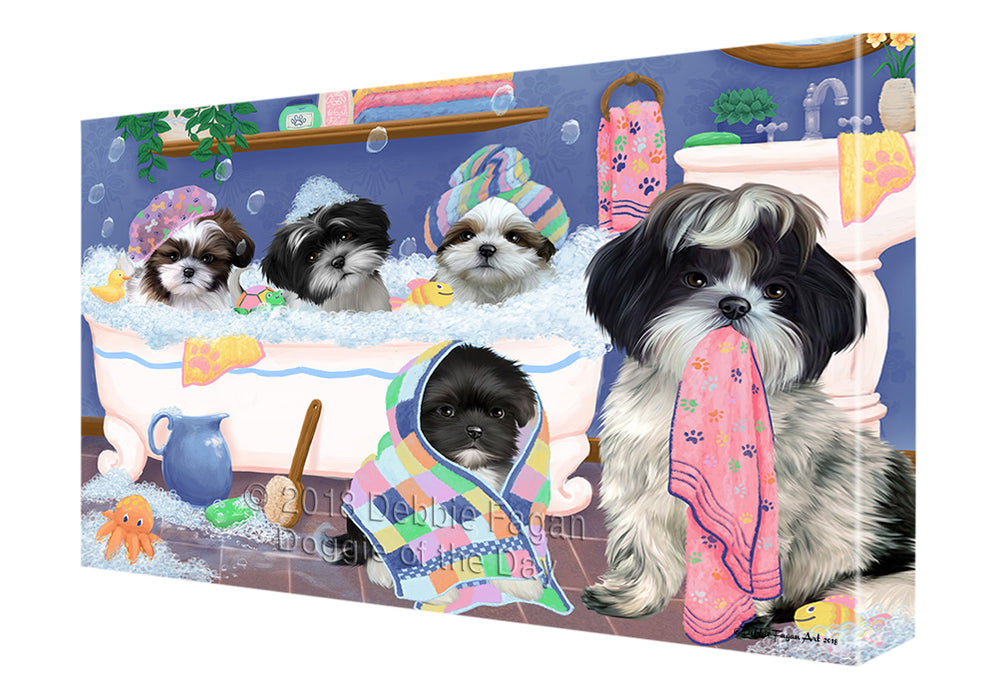 Rub A Dub Dogs In A Tub Shih Tzus Dog Canvas Print Wall Art Décor CVS133640