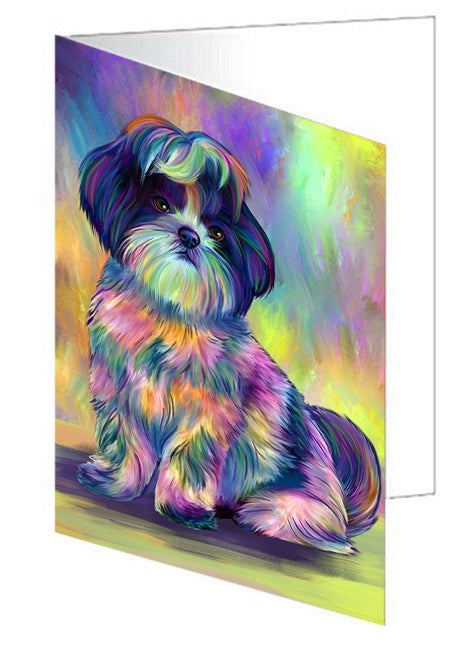 Paradise Wave Shih Tzu Dog Handmade Artwork Assorted Pets Greeting Cards and Note Cards with Envelopes for All Occasions and Holiday Seasons GCD74723