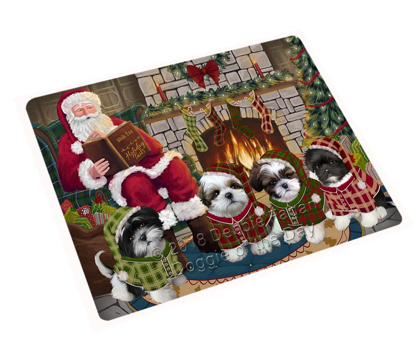 Christmas Cozy Holiday Tails Shih Tzus Dog Magnet MAG71307 (Small 5.5" x 4.25")