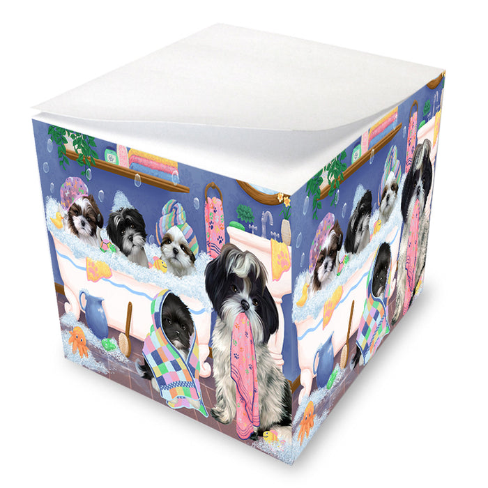 Rub A Dub Dogs In A Tub Shih Tzus Dog Note Cube NOC54896
