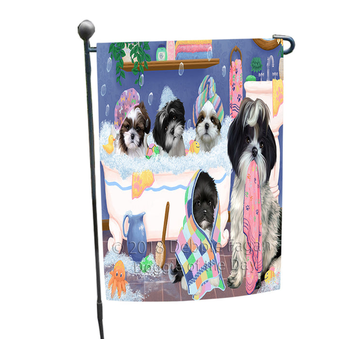 Rub A Dub Dogs In A Tub Shih Tzus Dog Garden Flag GFLG57452