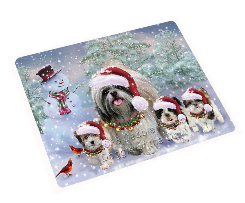 Christmas Running Family Shih Tzus Dog Large Refrigerator / Dishwasher Magnet RMAG102120