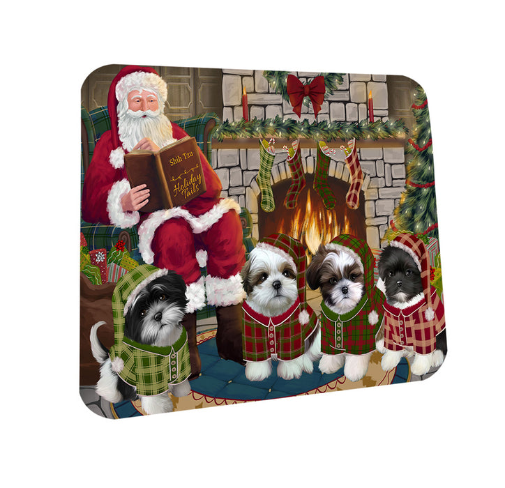 Christmas Cozy Holiday Tails Shih Tzus Dog Coasters Set of 4 CST55348
