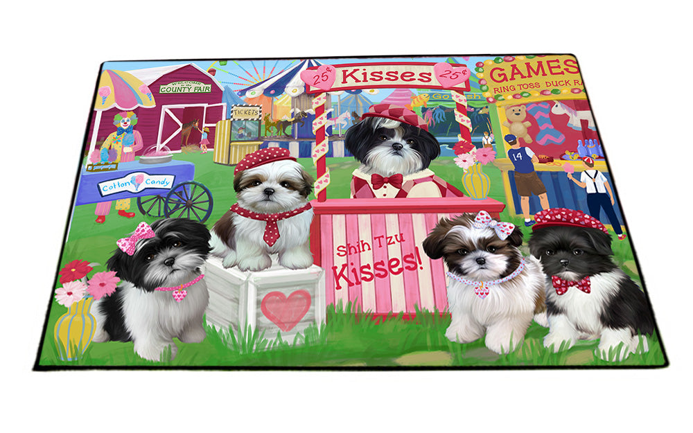 Carnival Kissing Booth Shih Tzus Dog Floormat FLMS53043