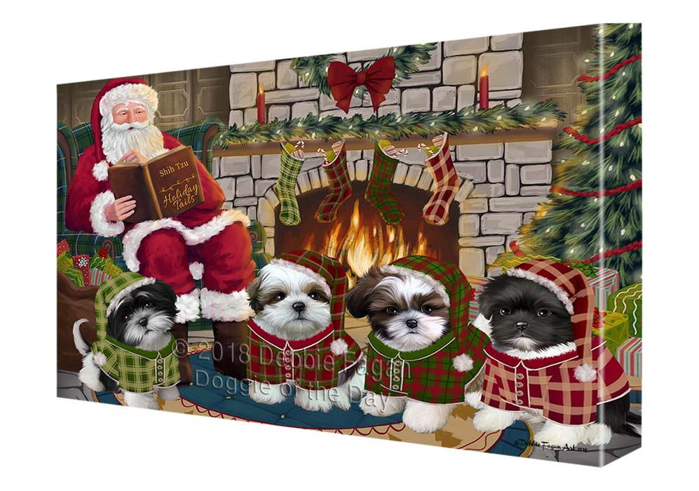 Christmas Cozy Holiday Tails Shih Tzus Dog Canvas Print Wall Art Décor CVS118439