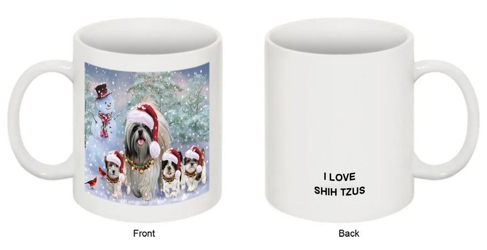 Christmas Running Family Shih Tzus Dog Coffee Mug MUG52040
