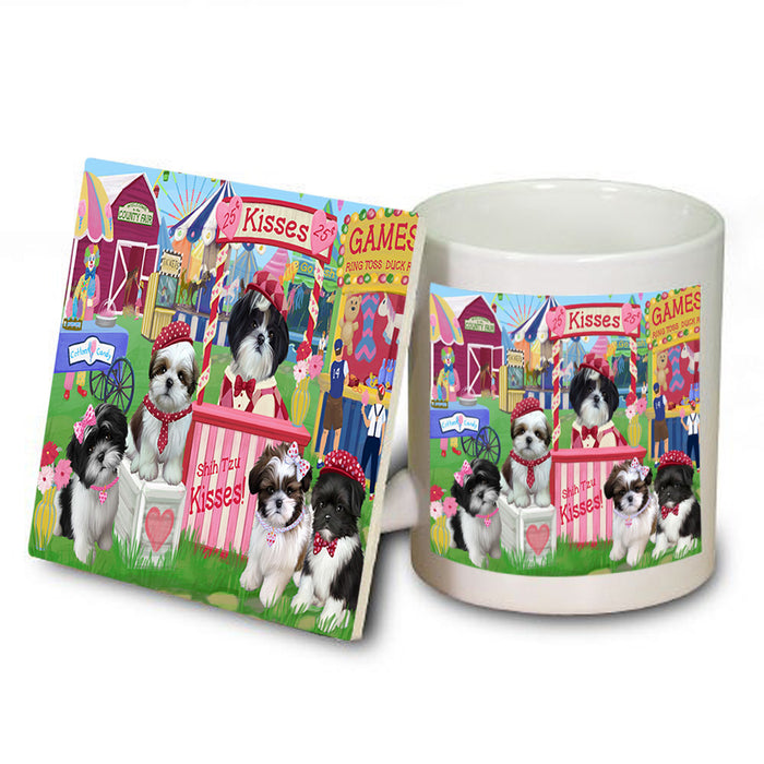 Carnival Kissing Booth Shih Tzus Dog Mug and Coaster Set MUC55919