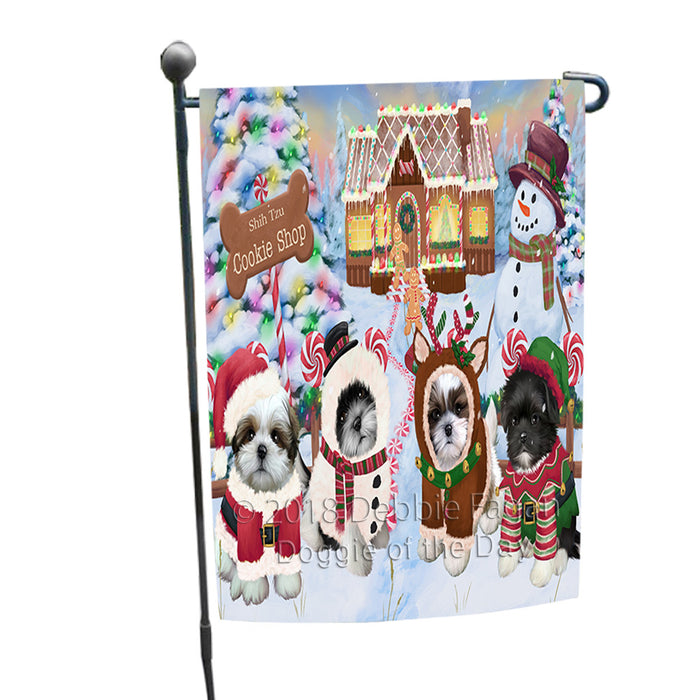 Holiday Gingerbread Cookie Shop Shih Tzus Dog Garden Flag GFLG57249