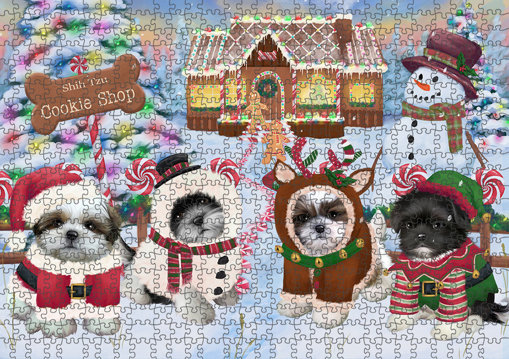 Holiday Gingerbread Cookie Shop Shih Tzus Dog Puzzle  PUZL94684