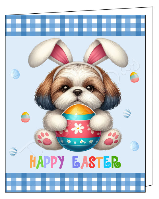 Shih Tzu Dog Easter Day Greeting Cards and Note Cards with Envelope - Easter Invitation Card with Multi Design Pack