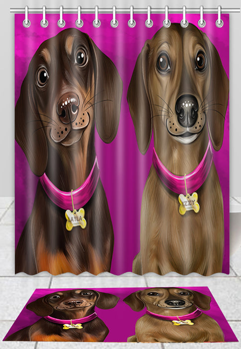 Add Your PERSONALIZED PET Painting Portrait on Bath Mat and Shower Curtain Combo