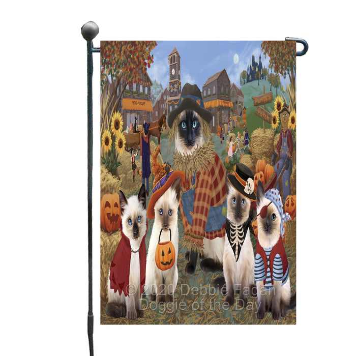 Halloween 'Round Town Siamese Cats Garden Flag GFLG65749