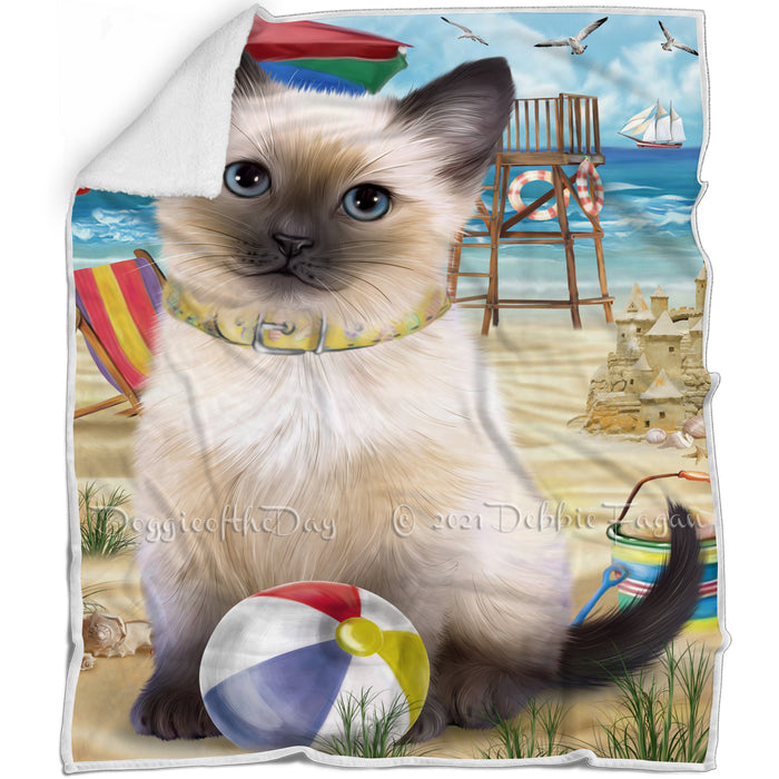 Pet Friendly Beach Siamese Cat Blanket BLNKT81147