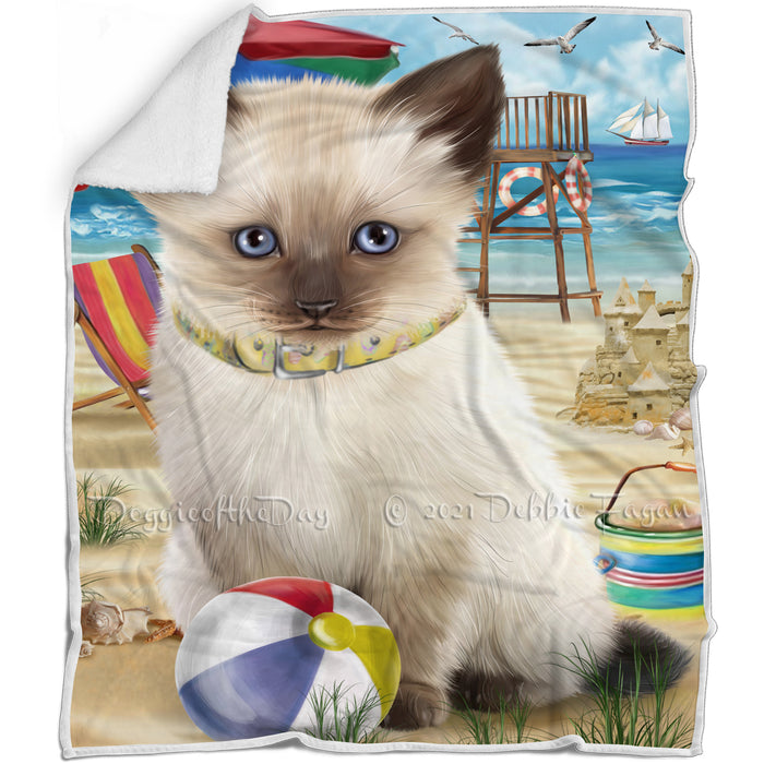 Pet Friendly Beach Siamese Cat Blanket BLNKT81156