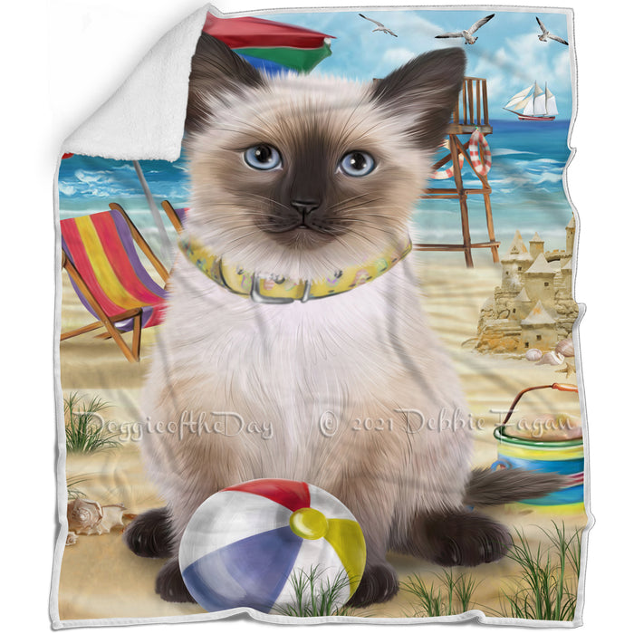 Pet Friendly Beach Siamese Cat Blanket BLNKT81165